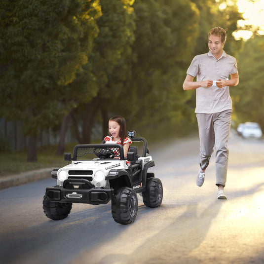 12V Battery Powered Ride On Truck with 2 Front LED Lights - Perfect Gift for Kids