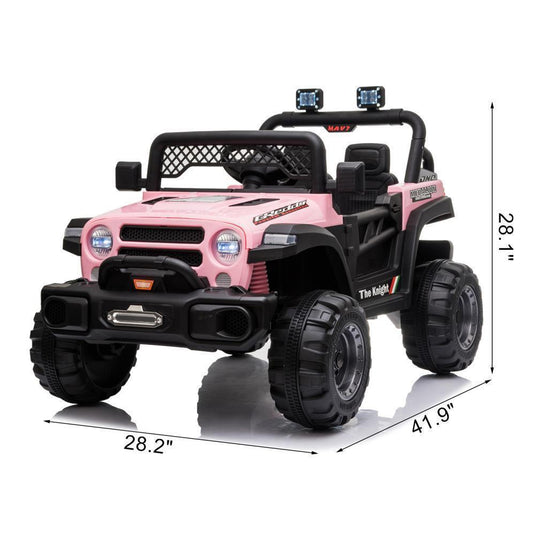 12V Battery Powered Ride On Truck with 2 Front LED Lights - Perfect Gift for Kids