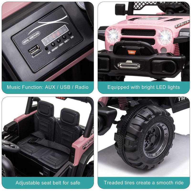 Load image into Gallery viewer, 12V Battery Powered Ride On Truck with 2 Front LED Lights - Perfect Gift for Kids
