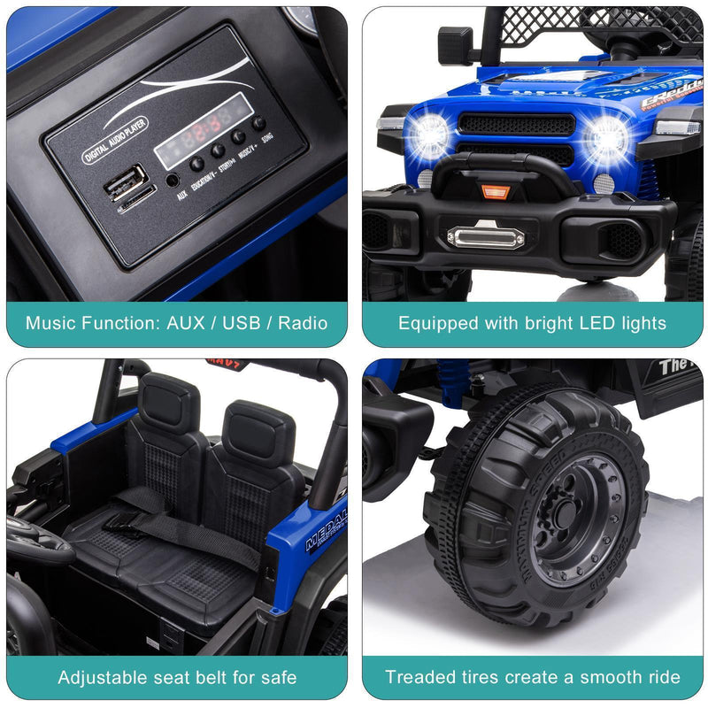 Load image into Gallery viewer, 12V Battery Powered Ride On Truck with 2 Front LED Lights - Perfect Gift for Kids
