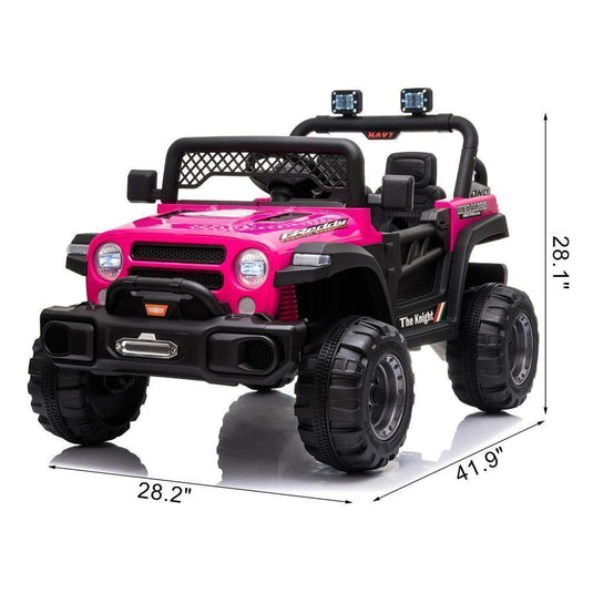 12V Battery Powered Ride On Truck with 2 Front LED Lights - Perfect Gift for Kids