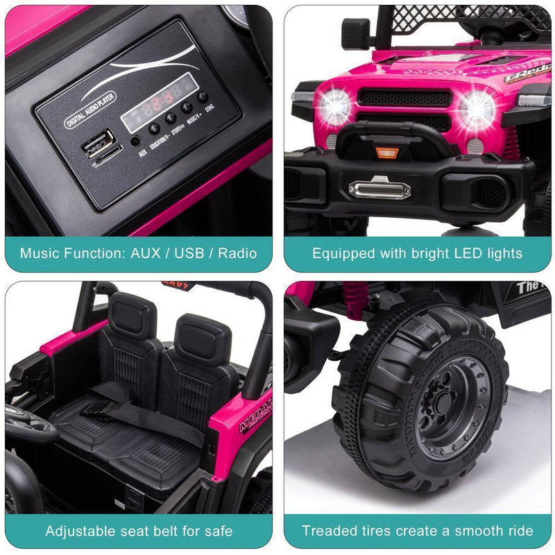 Load image into Gallery viewer, 12V Battery Powered Ride On Truck with 2 Front LED Lights - Perfect Gift for Kids
