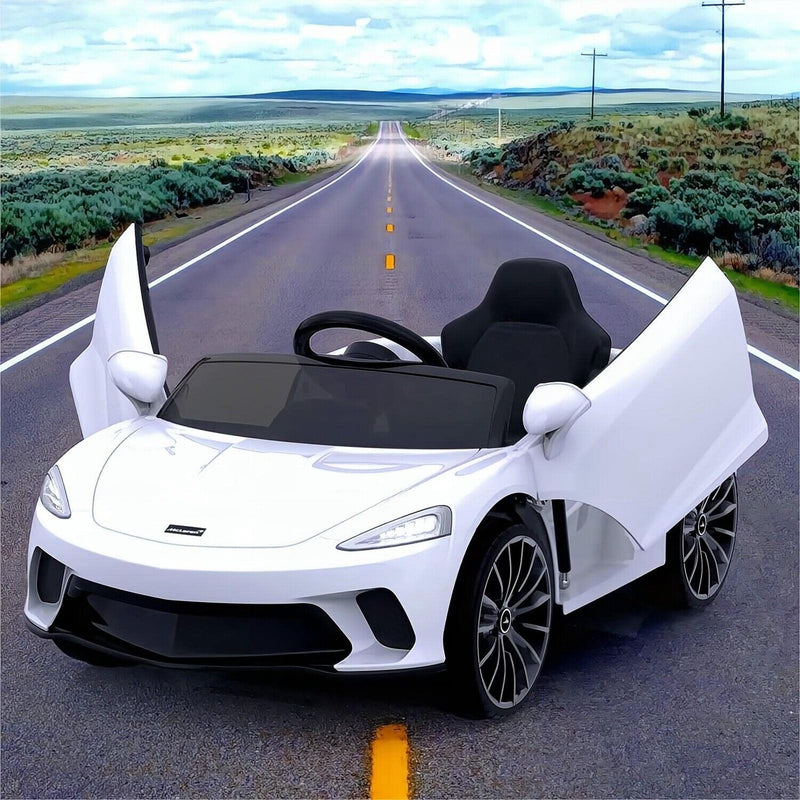Load image into Gallery viewer, 12V Battery Powered Sports Car for Kids with LED Headlights and 2 Speeds - White
