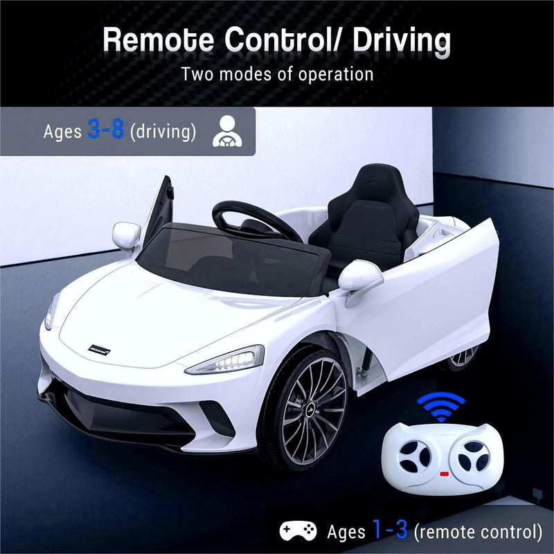 Load image into Gallery viewer, 12V Battery Powered Sports Car for Kids with LED Headlights and 2 Speeds - White
