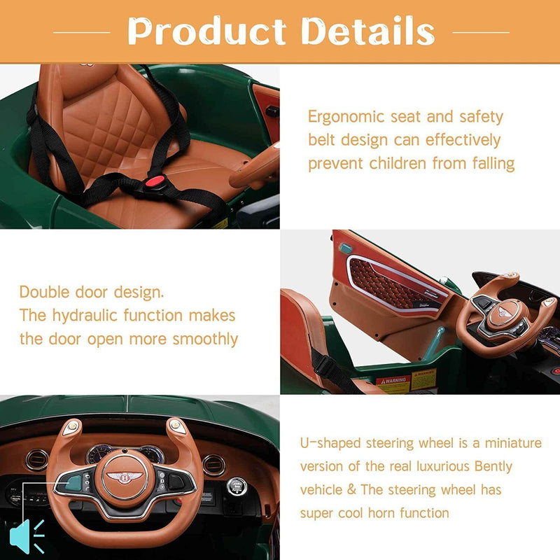 Load image into Gallery viewer, Licensed Bentley Style 12V Electric Ride On Car for Kids with Remote Control - Perfect Gift!
