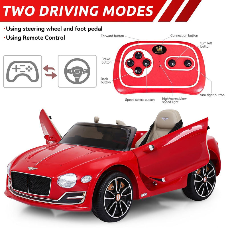 Load image into Gallery viewer, 12V Electric Bentley Style Ride On Car for Kids with Remote Control and AUX
