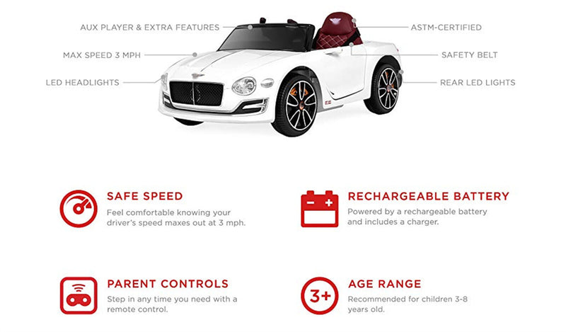 Load image into Gallery viewer, 12V Bentley Style Kids Ride On Electric Car with 2.4G Remote Control
