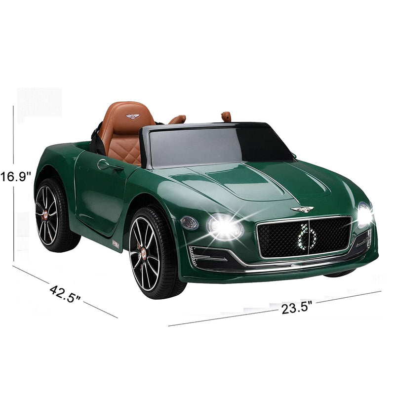 Load image into Gallery viewer, 12V Battery Powered Green Bentley Style Electric Toy Car with Remote Control for Kids
