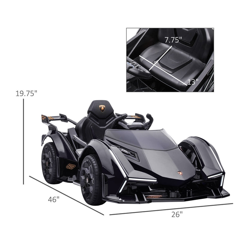 Load image into Gallery viewer, 12V Black Lamborghini GT Kids Ride-On Sports Car with Remote Control
