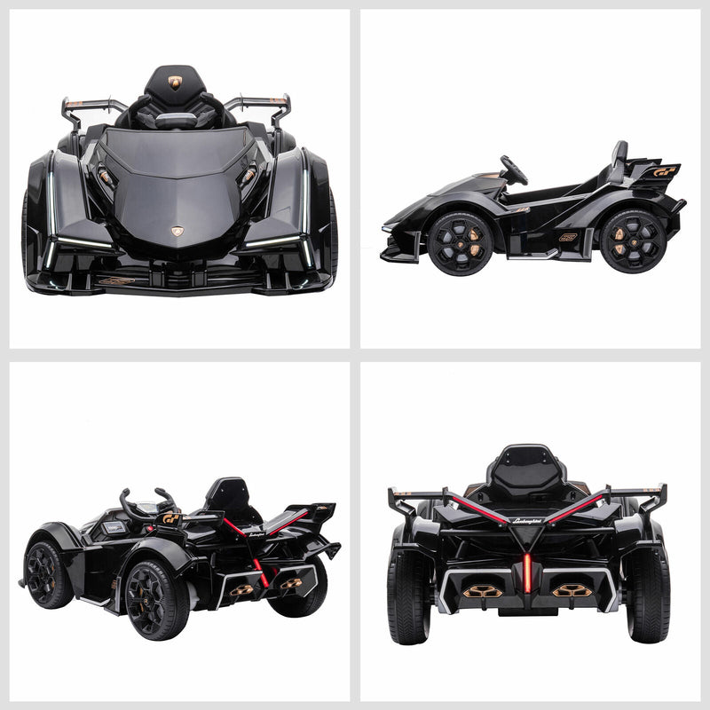 Load image into Gallery viewer, 12V Black Lamborghini GT Kids Ride-On Sports Car with Remote Control
