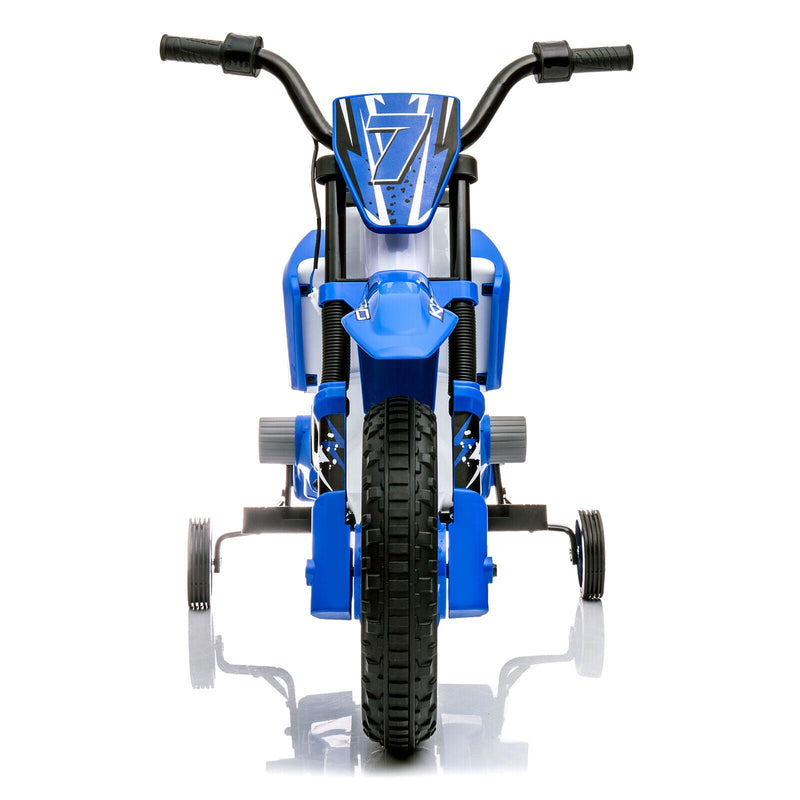 Load image into Gallery viewer, 12V Blue Kids Ride On Motorcycle with Training Wheels - Electric Motorbike for Young Riders
