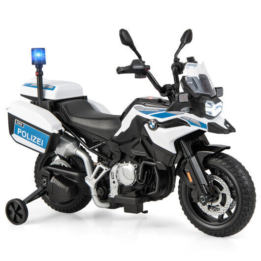 Load image into Gallery viewer, 12V BMW Kids Police Motorcycle with Light and Music - White, Built to Last
