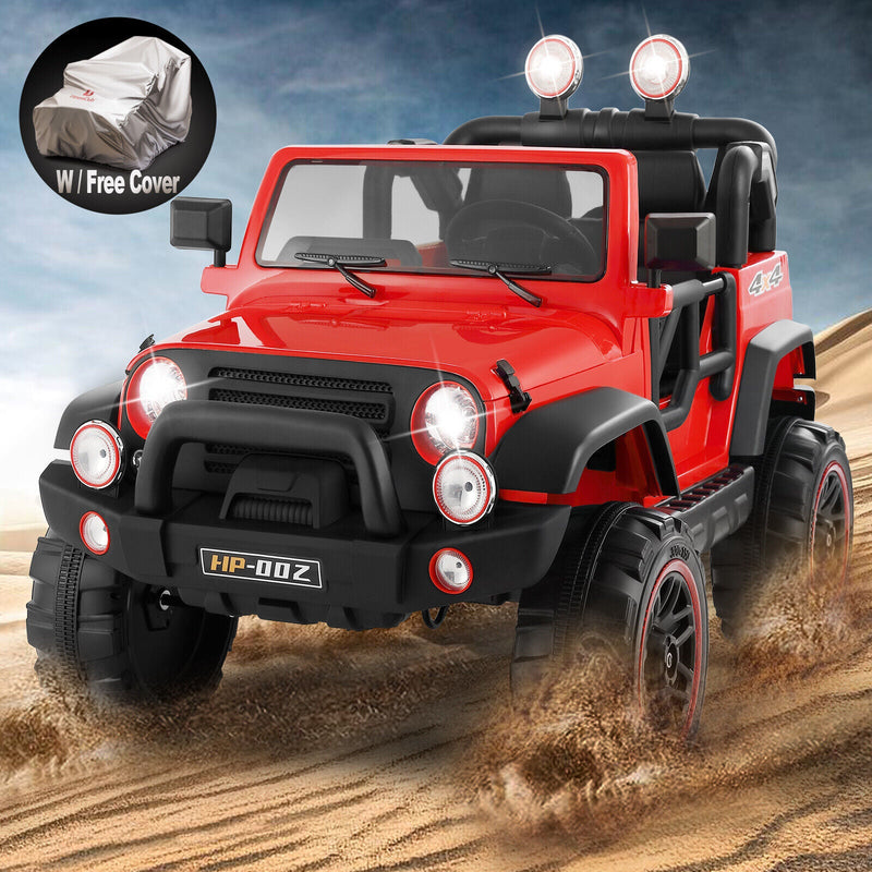 Load image into Gallery viewer, 12V Double-Seater Electric Ride-On Truck for Kids with MP3, LED Lights, Cover, and Remote Control
