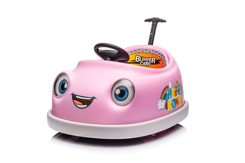 Load image into Gallery viewer, 12V Dual Drive Electric Ride-On Bumper Car for Kids with Pushrod and Dinner Plate Design
