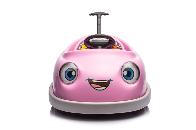 Load image into Gallery viewer, 12V Dual Drive Electric Ride-On Bumper Car for Kids with Pushrod and Dinner Plate Design
