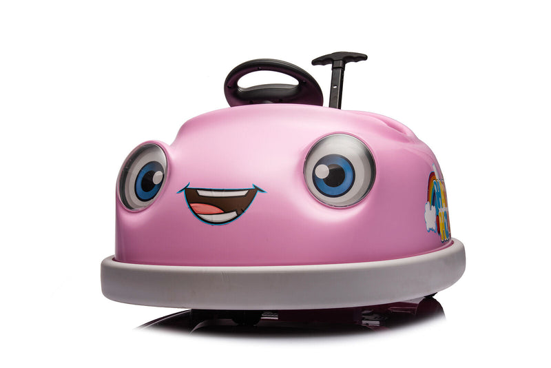 Load image into Gallery viewer, 12V Dual Drive Electric Ride-On Bumper Car for Kids with Pushrod and Dinner Plate Design
