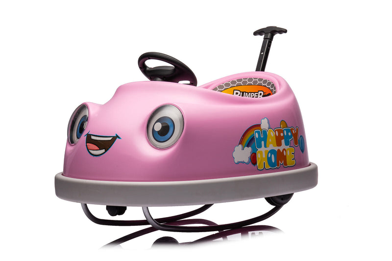Load image into Gallery viewer, 12V Dual Drive Electric Ride-On Bumper Car for Kids with Pushrod and Dinner Plate Design
