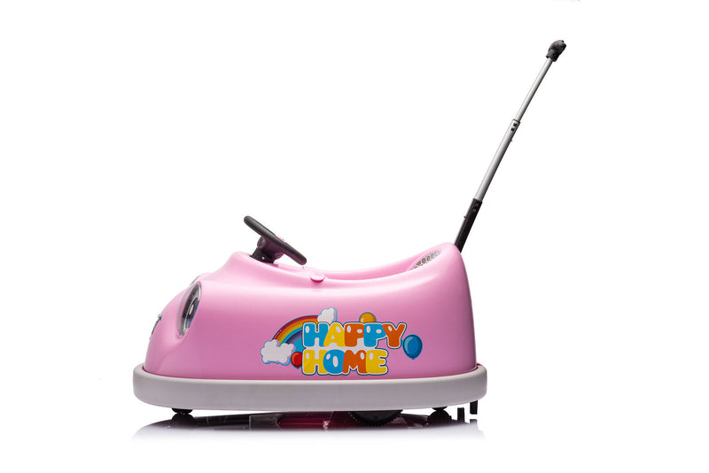 Load image into Gallery viewer, 12V Dual Drive Electric Ride-On Bumper Car for Kids with Pushrod and Dinner Plate Design
