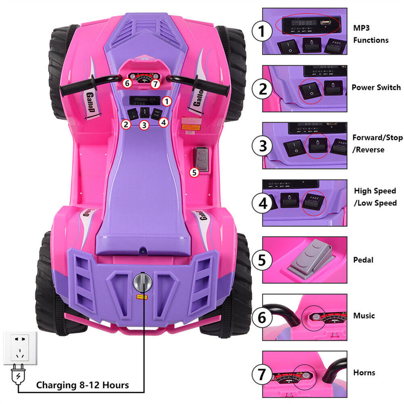 Load image into Gallery viewer, 12V Electric ATV 4 Wheeler Ride-On Toy with Music for Kids
