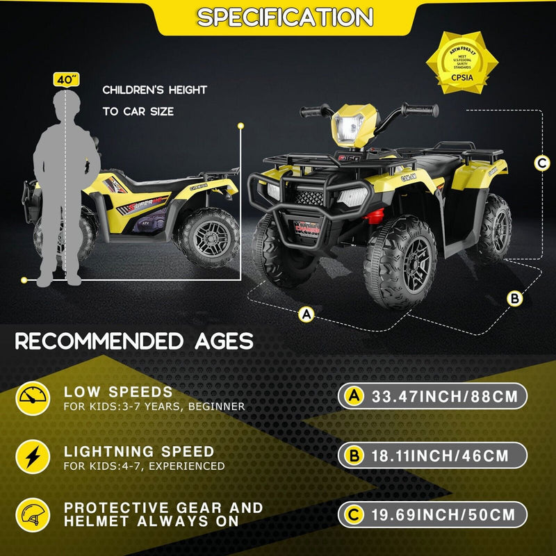 Load image into Gallery viewer, Electric 4-Wheeler Quad for Kids with 12V Battery and Dual 30W Motors
