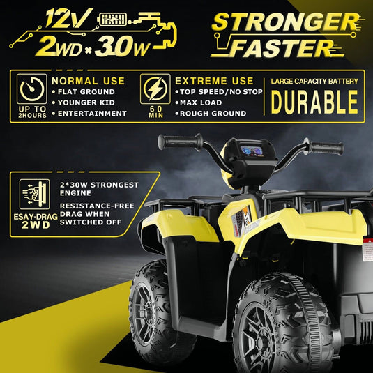 12V Battery Powered Electric ATV Quad Ride-On Car for Kids - Fun and Adventure on Wheels!