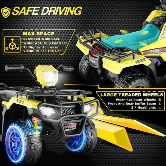 12V Battery Powered Electric ATV Quad Ride-On Car for Kids - Fun and Adventure on Wheels!