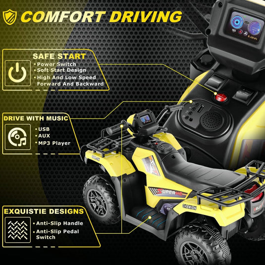 12V Battery Powered Electric ATV Quad Ride-On Car for Kids - Fun and Adventure on Wheels!
