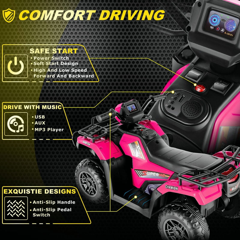 Load image into Gallery viewer, 12V Battery Powered Electric ATV Quad Ride-On Car for Kids - Fun and Adventure on Wheels!
