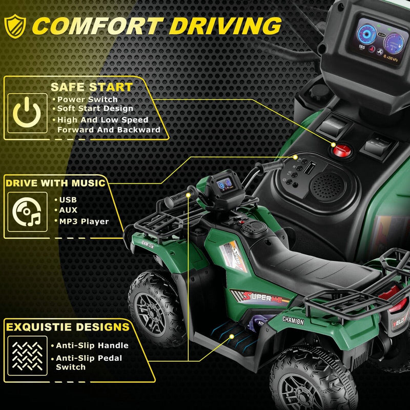 Load image into Gallery viewer, 12V Battery Powered Electric ATV Quad Ride-On Car for Kids - Fun and Adventure on Wheels!
