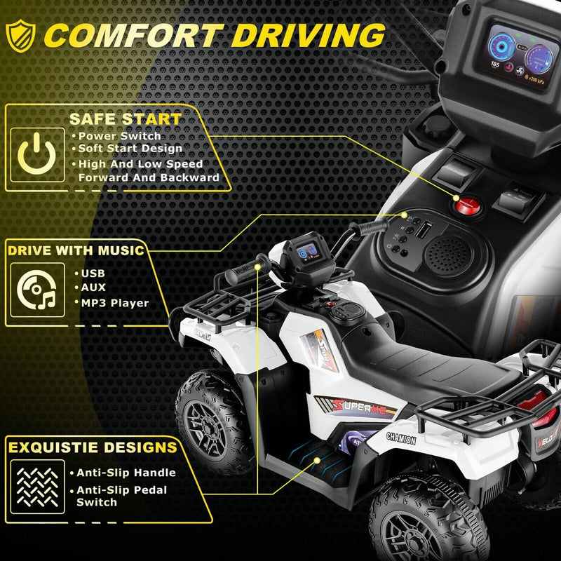 Load image into Gallery viewer, 12V Battery Powered Electric ATV Quad Ride-On Car for Kids - Fun and Adventure on Wheels!

