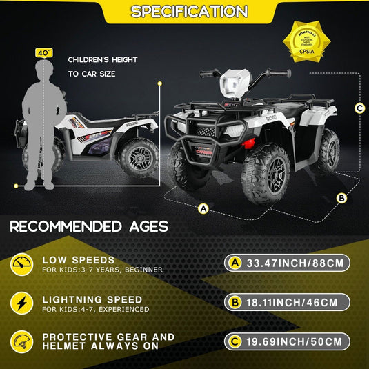 12V Battery Powered Electric ATV Quad Ride-On Car for Kids - Fun and Adventure on Wheels!