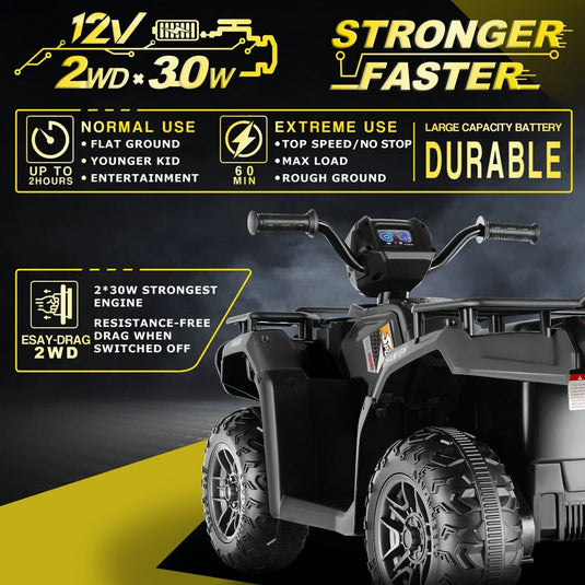12V Battery Powered Electric ATV Quad Ride-On Car for Kids - Fun and Adventure on Wheels!