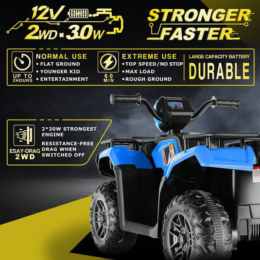 12V Battery Powered Electric ATV Quad Ride-On Car for Kids - Fun and Adventure on Wheels!