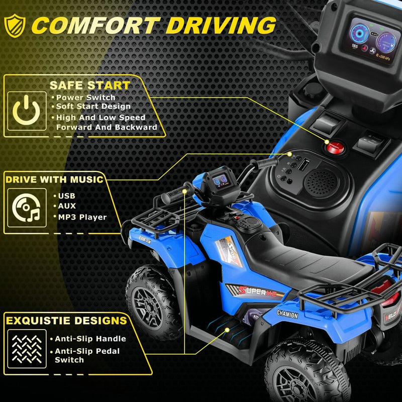Load image into Gallery viewer, 12V Battery Powered Electric ATV Quad Ride-On Car for Kids - Fun and Adventure on Wheels!
