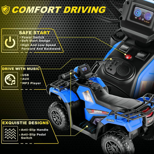 12V Battery Powered Electric ATV Quad Ride-On Car for Kids - Fun and Adventure on Wheels!