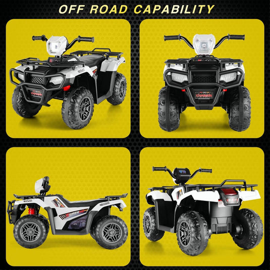12V Quad for Kids with LED Lights and Dual Speed Options