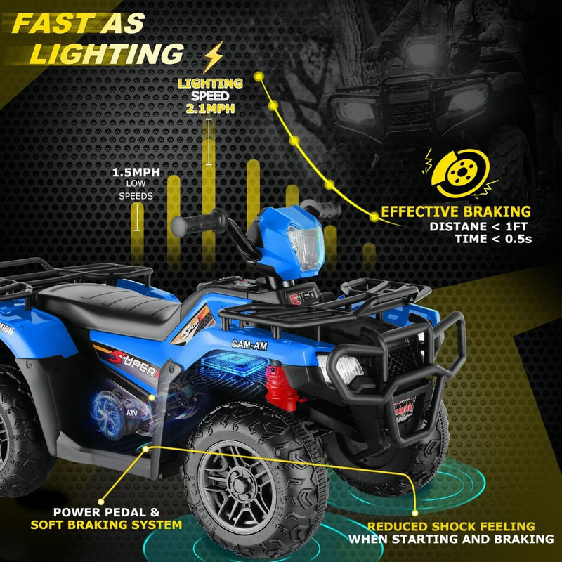 Load image into Gallery viewer, 12V Quad for Kids with LED Lights and Dual Speed Options
