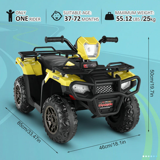 12V Electric ATV Ride-On Toy Car with USB/MP3 for Kids Ages 3-6