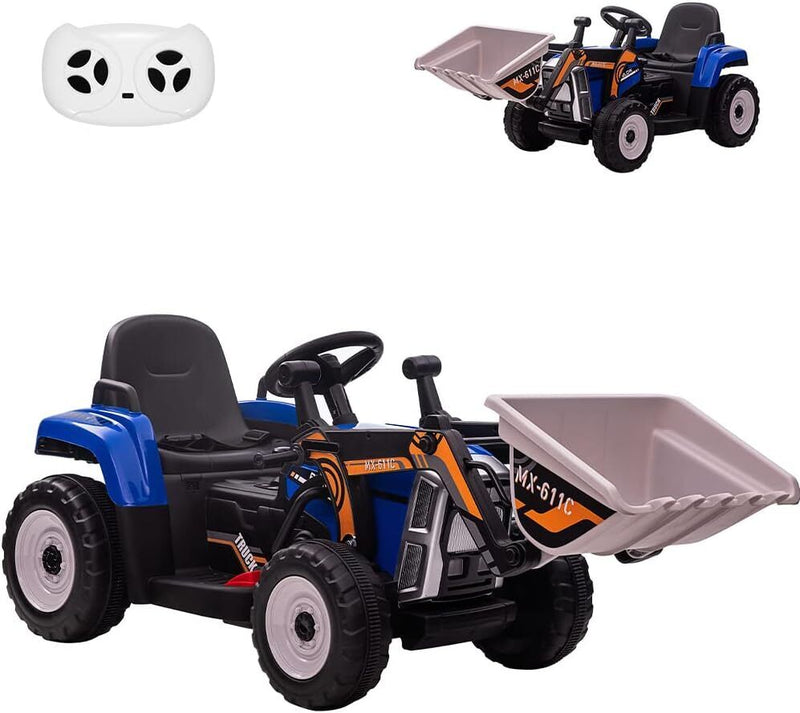 Load image into Gallery viewer, 12V Electric Excavator Ride-On Toy with Remote Control, Music, and Bluetooth for Kids
