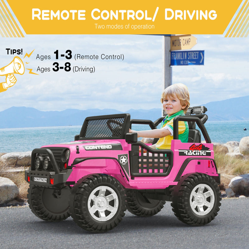 Load image into Gallery viewer, 12V Electric Jeep Toy Car for Kids with LED Lights, MP3 Player, and Remote Control - Perfect Gift for Boys and Girls
