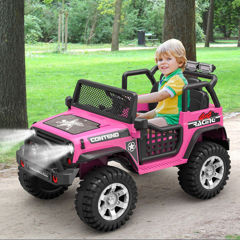Load image into Gallery viewer, 12V Electric Jeep Toy Car for Kids with LED Lights, MP3 Player, and Remote Control - Perfect Gift for Boys and Girls

