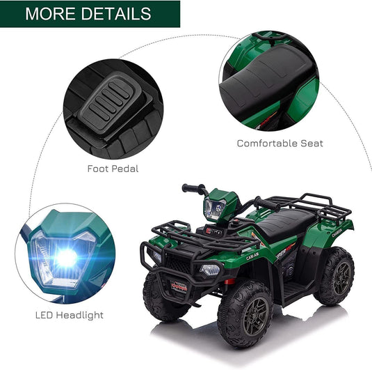 12V Electric ATV Quad for Kids Ages 3-6 in Sleek Black Design
