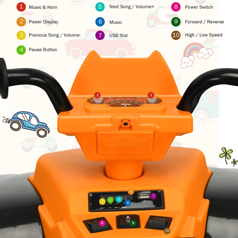 Load image into Gallery viewer, 12V Electric Kids Quad ATV Ride On Car with LED Lights - The Perfect Ride for Your Little One!
