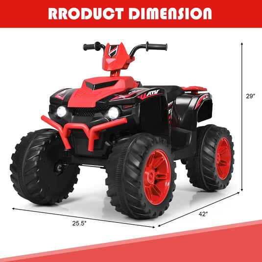 12V Electric Kids Quad ATV Ride On Car with LED Lights - The Perfect Ride for Your Little One!