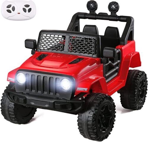 3-Speed Electric Kids Ride On Car with Remote Control, USB Port, and LED Lights