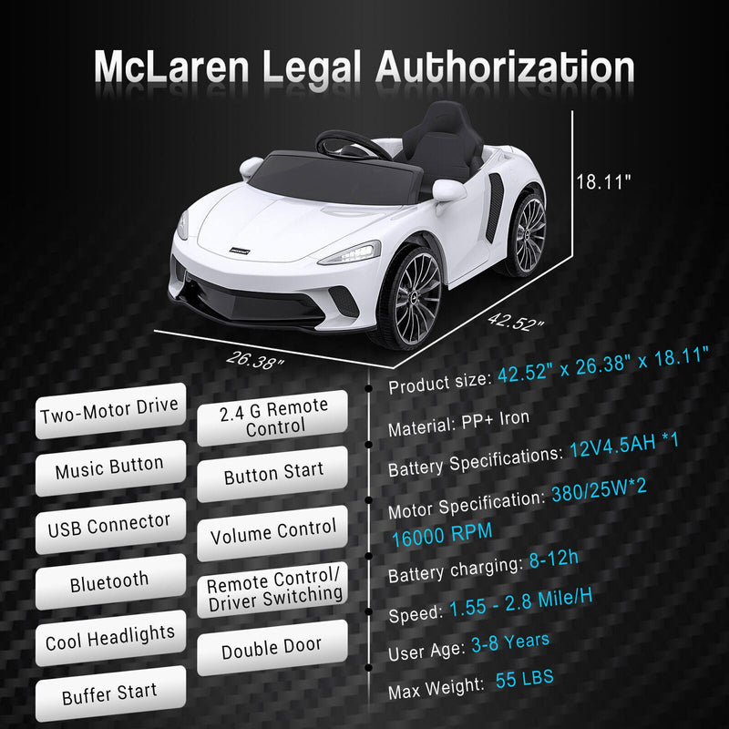 Load image into Gallery viewer, 12V Electric Kids Ride On Sports Car with Remote Control and USB LED Lights
