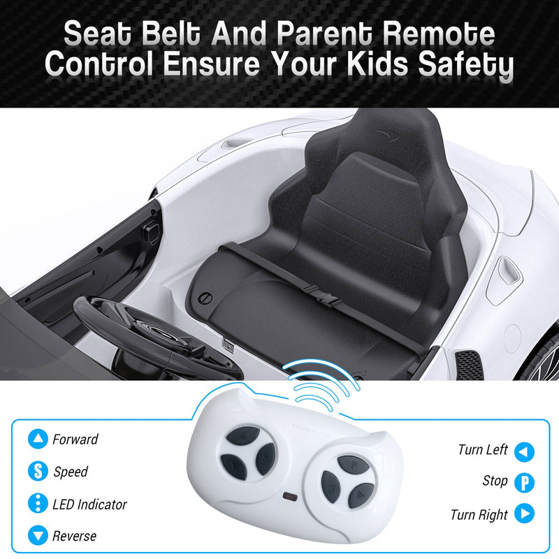 Load image into Gallery viewer, 12V Electric Kids Ride On Sports Car with Remote Control and USB LED Lights
