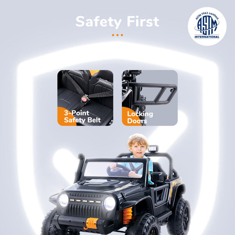 Load image into Gallery viewer, Electric Ride-On Car with Remote Control and Parent Seat - 12V Kids Toy
