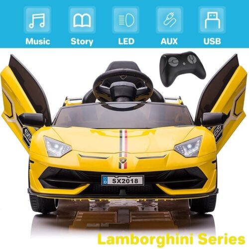 12V Electric Lamborghini Sports Car for Kids - Yellow