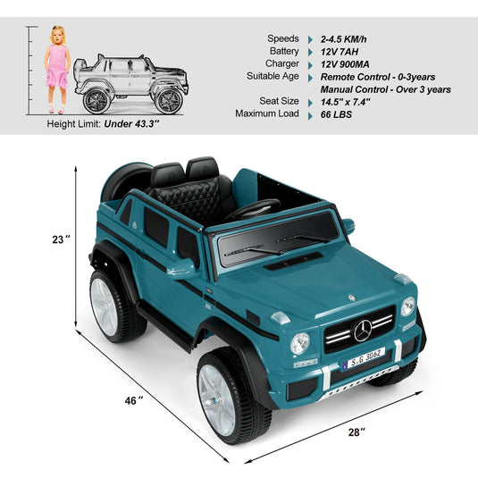 12V Electric Mercedes-Benz Kids Ride On Car with Remote Control, Lights, and Music